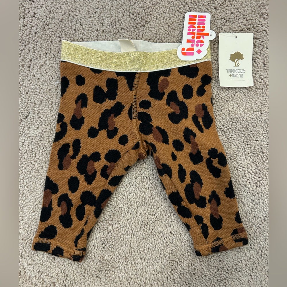Tucker & Tate Infant Leopard legging with gold band